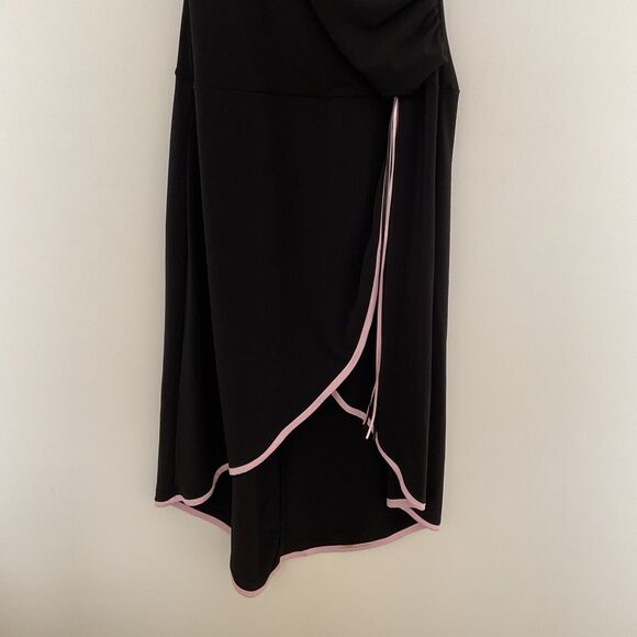 VTG 90s Y2K Taboo Asymmetrical Slip Dress M Black Pink Fairy Grunge Whimsygoth - Picture 9 of 15